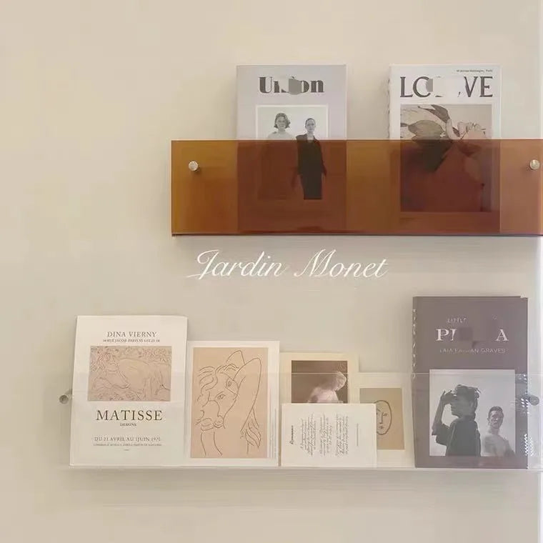 Wall-mounted Transparent Bookshelf Storage