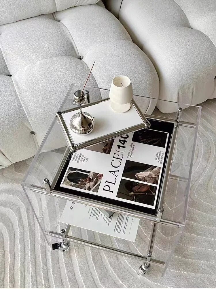Transparent Stainless Steel Side Table