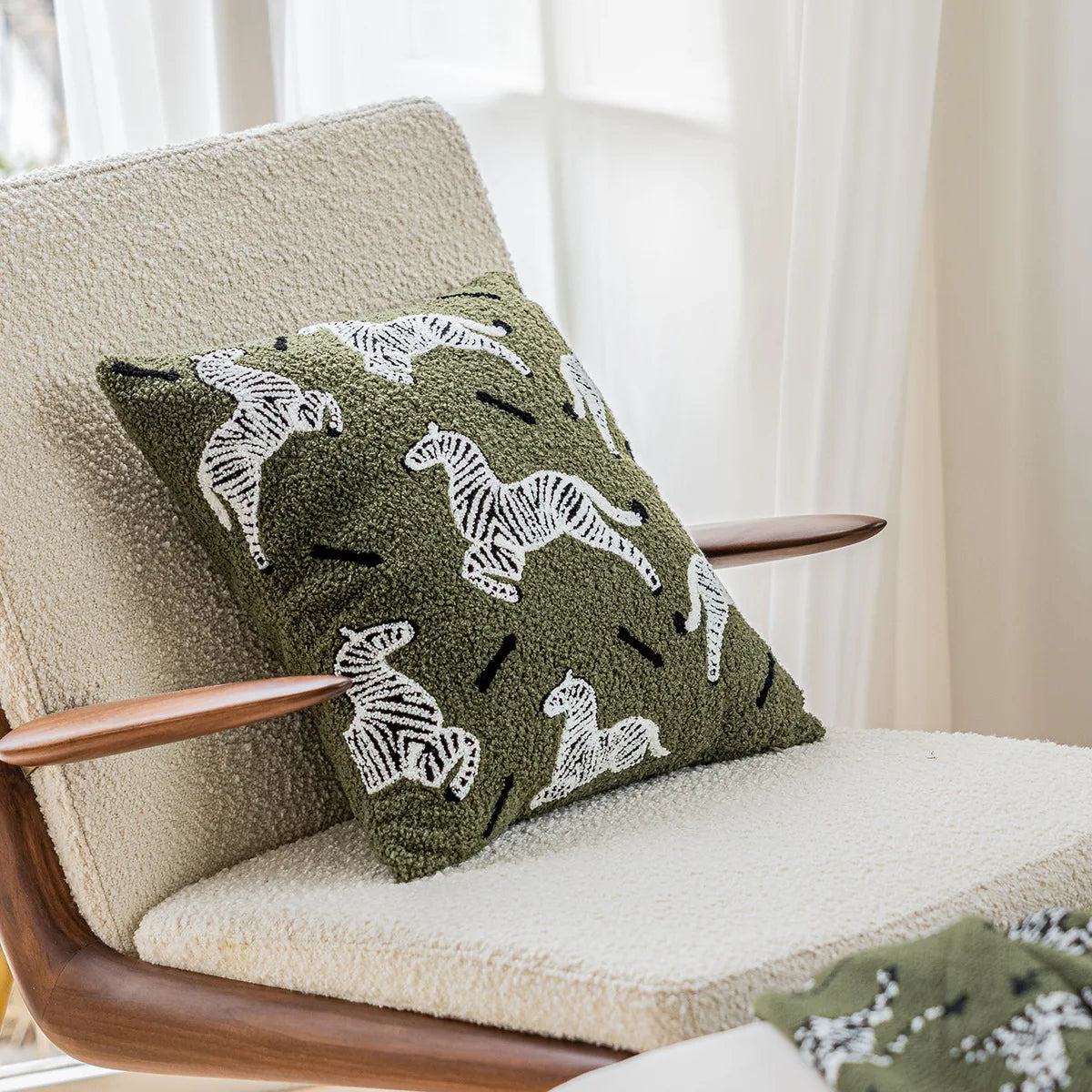 Zebra Embroidery Pillow Cushion