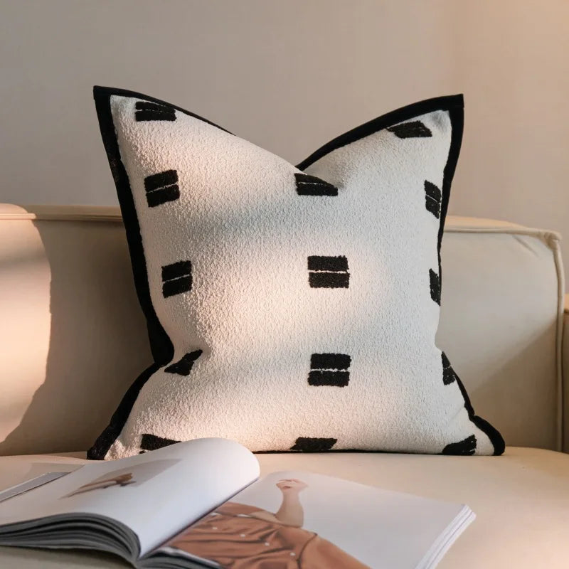 French Cream Style Cute Embroidered Zebra Cushion Pillow