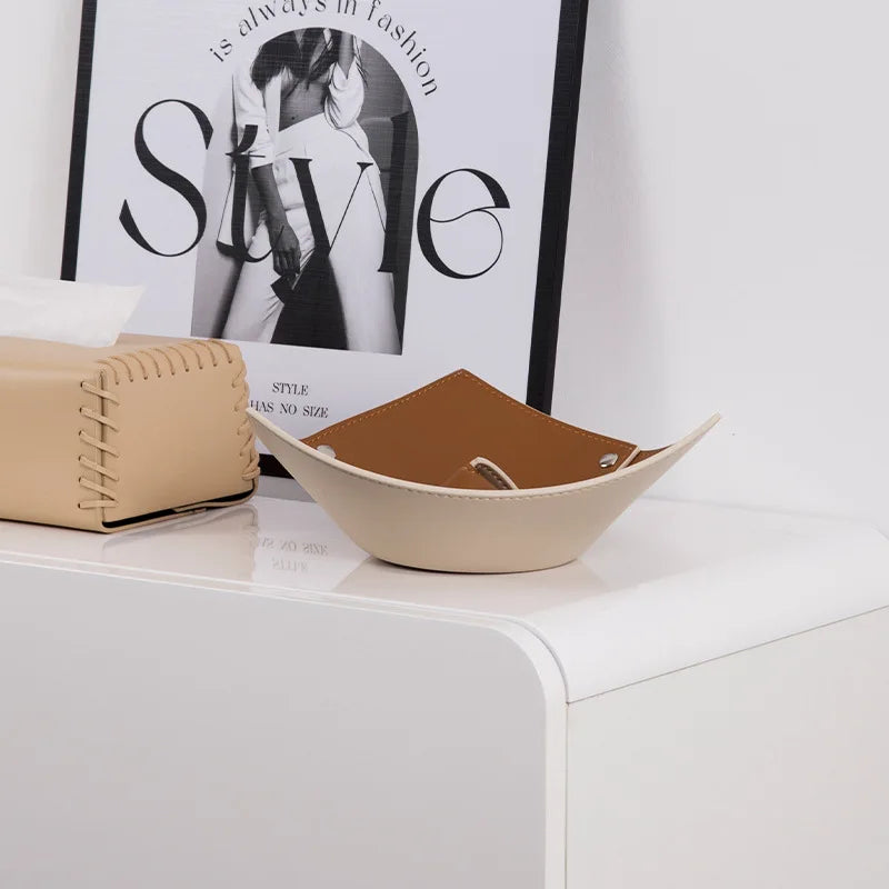 Leather Table Storage Box Herms