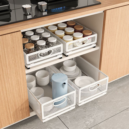 Kitchen Plate Storage Rack Pull-out Drawer