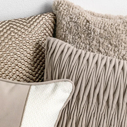 Three-dimensional Pleated Cotton and Linen Texture Couch Pillow