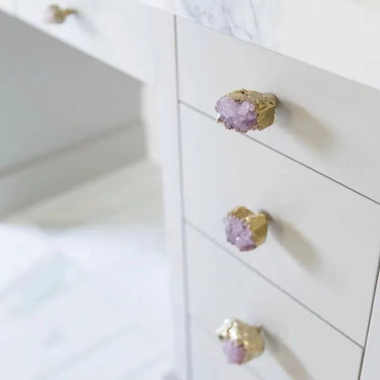 Natural amethyst drawer handle