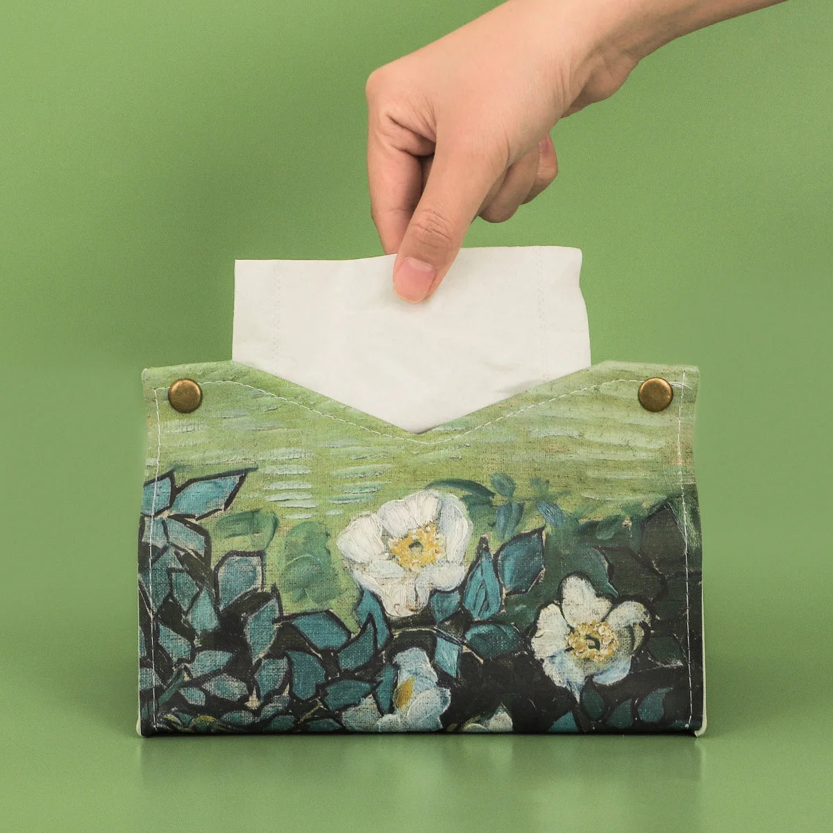 Oil painting tissue box