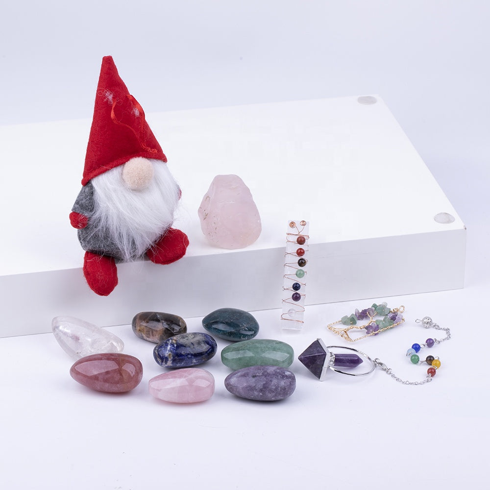 Weihnachtsgeschenkset aus Chakra-Meditationskristallen 