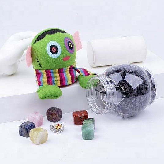 Halloween-Zombie-Kristall-Energie-Geschenkbox, natürliches Chakra-Heilstein-Set 