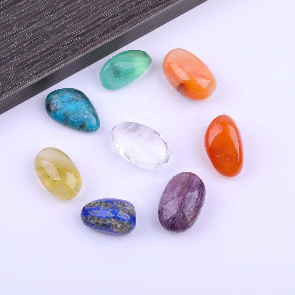 Kristall-Meditationsgeschenk-Set mit 7 Chakra-Steinen 
