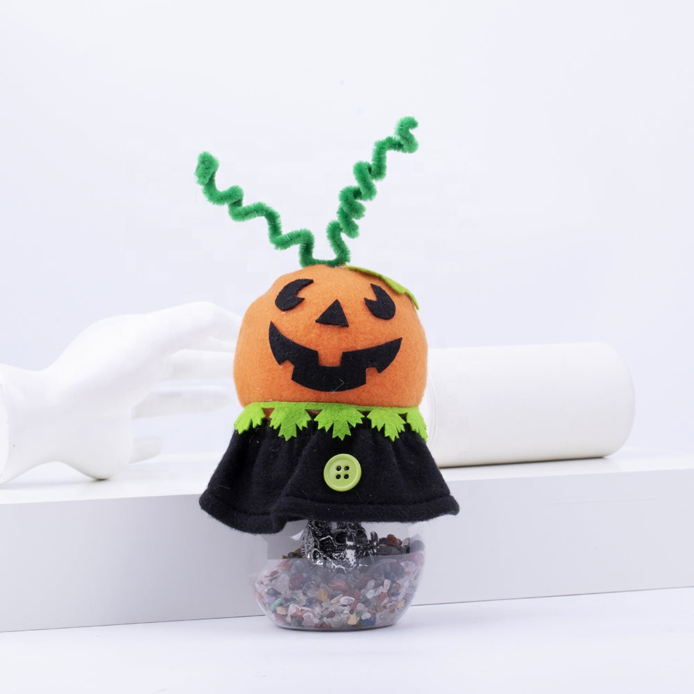 Halloween-Kürbis-Kristallkies-Geschenkbox, natürliches Kristall-Energie-Heilstein-Set 